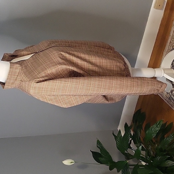 Bette & Court Tan Plaid Pullover 1/2 Zip Elastic Waist Golf Jacket Size S - Picture 2 of 14